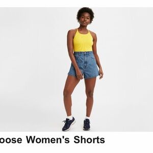 Blue Denim Women's Shorts - Levi “high and loose” shorts